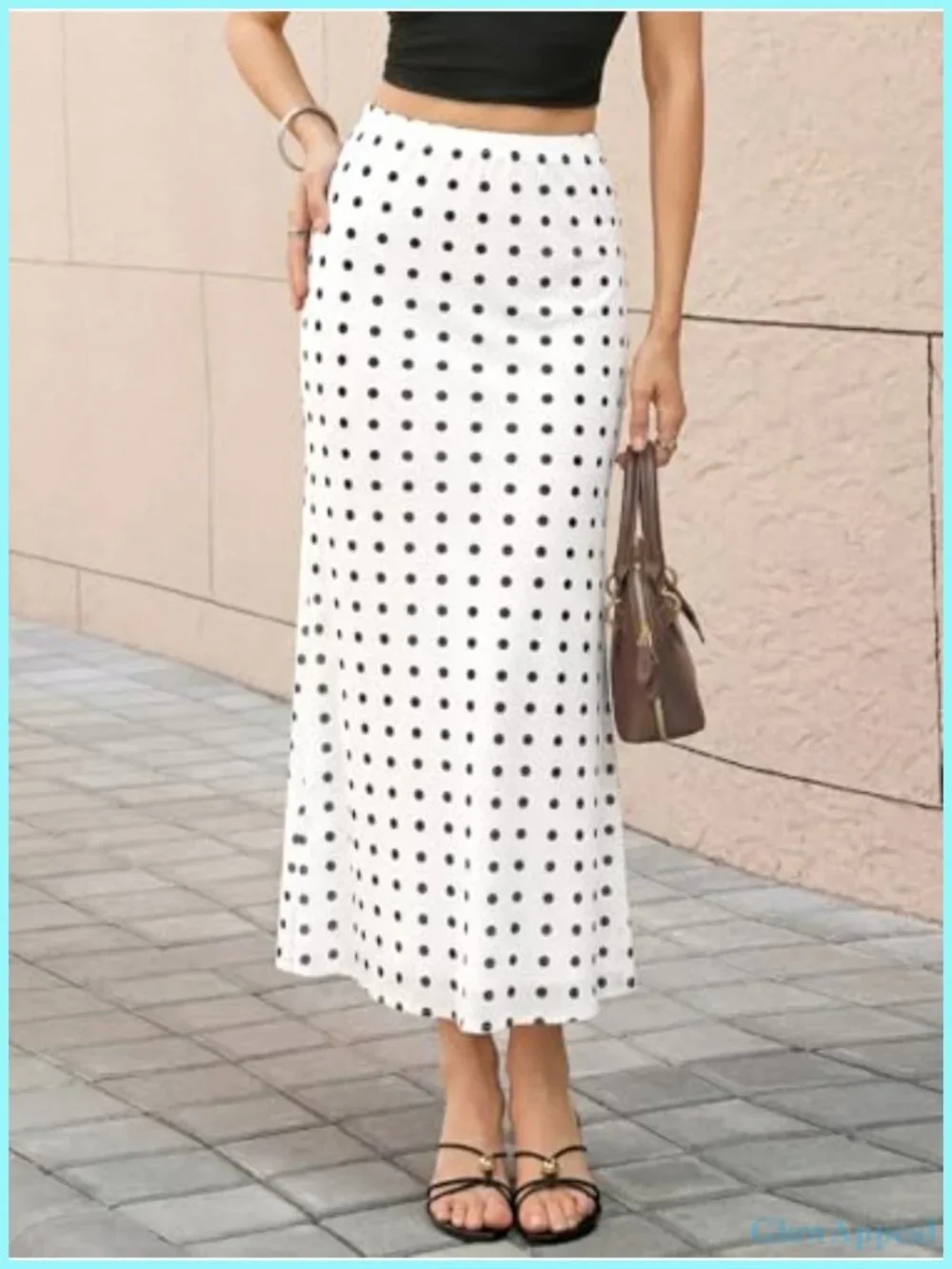 Women's Polka Dot Midi Skirt High Waisted Flowy Maxi A-Line Summer